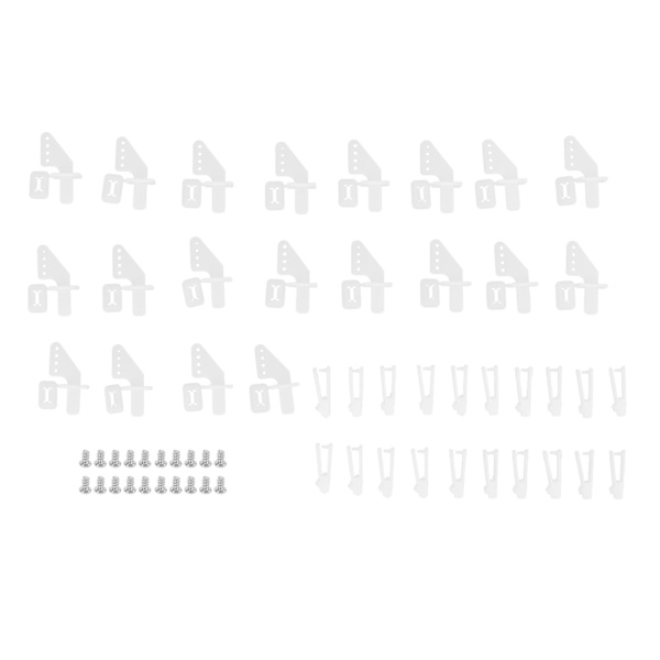 20 Set 4-håls Styrhorn Clevis Kit KT Rodervinkel för RC Flygplan Skum Fixvingad Flygplan