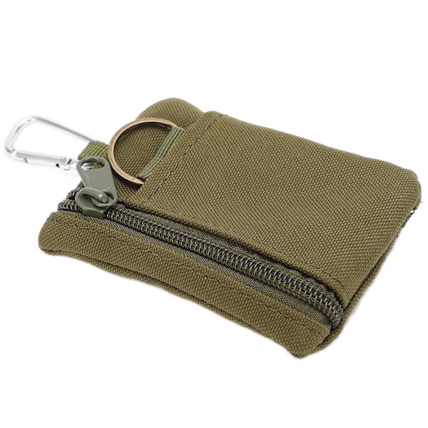 Udendørs EDC Molle Pung Pung Mini Bærbar Nøglekort Etui EDC Pung Taske Møntpung med Karabinhage Grøn