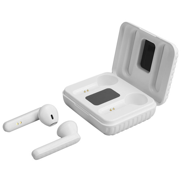 Q8 Langattomat Bluetooth-kuulokkeet 5.1 Kuulokkeet digitaalisella määränäytöllä urheiluun Valkoinen