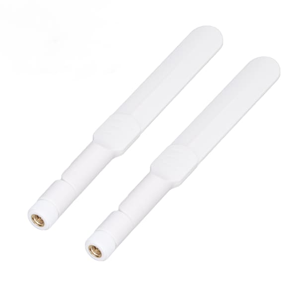 2 stk. Omnidirektionel Antenne 2,4 GHz/5,8 GHz 2 Frekvens WiFi Router SMA Han Foldbar Limstift Hvid