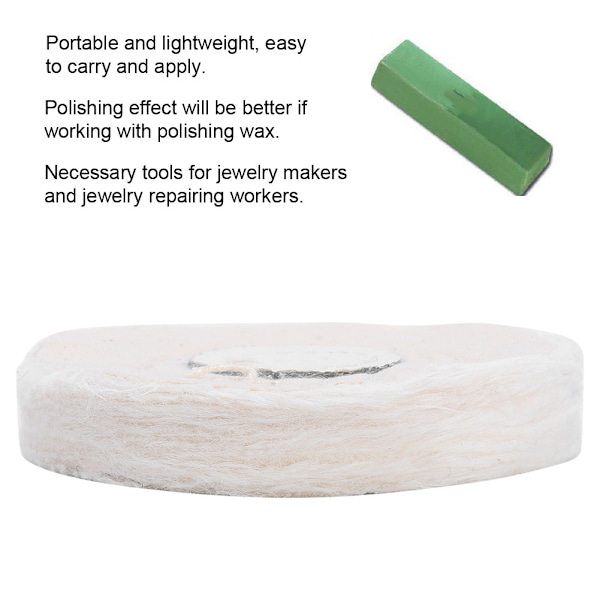Korujen hionta Kiillotustyökalut Pearl Buffing Puuvillakangas Valkoinen Pyörätyyny (75mm)