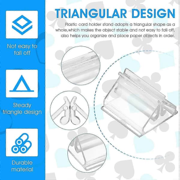 48 STK Plastikkortholder Klar Spillekortholder Display, Spillebrikkeholder