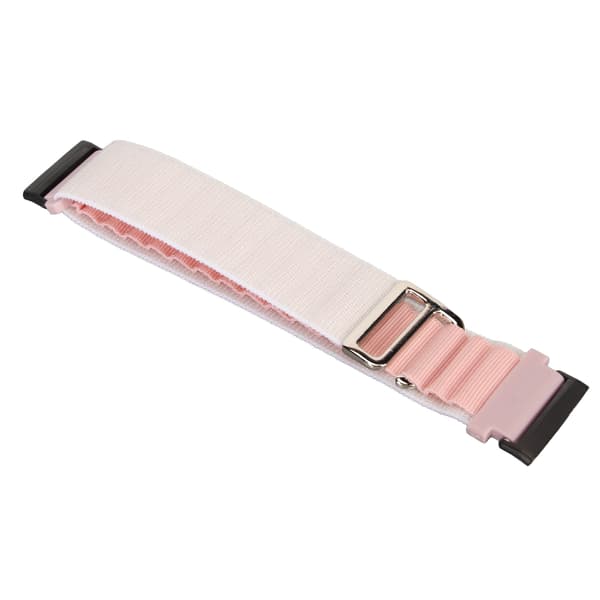 Elastisk vevd nylon smartklokkebånd erstatningstilbehør som passer til Fitbit Versa 4 3 Sense 2 Hvit og Rosa