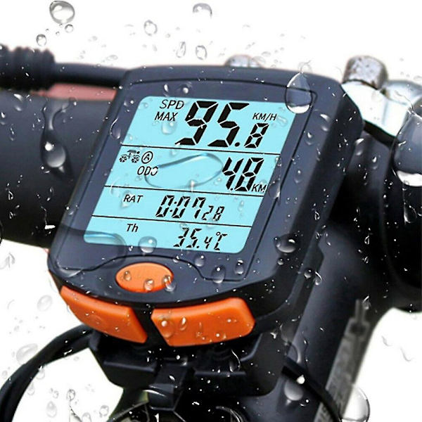 Vandtæt digitalt cykelspeedometer med multifunktionssportssensorer - Cykelcomputertilbehør