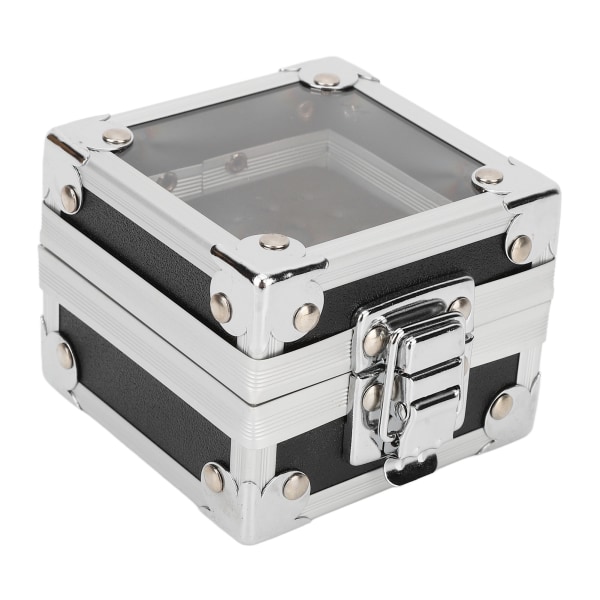 Sømborebits Opbevaringsboks 25 huller Gennemsigtig Clamshell Lock Design Støvtæt sømborebits Desktop Container Sort