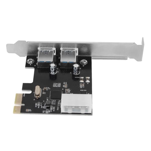 PCIe til USB3.0 udvidelseskort 5 Gbps 2 porte 4-benet strømstik Plug and Play PCIe-controllerkort til Win Desktop PC
