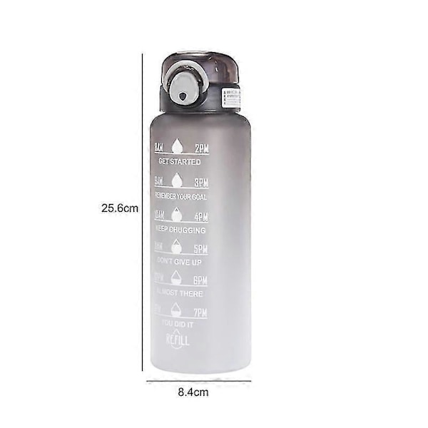 Läcksäker 1-liters Motiverande Vattenflaska med Tidsmarkering - Perfekt för Gym, Camping och Utflykter Grön