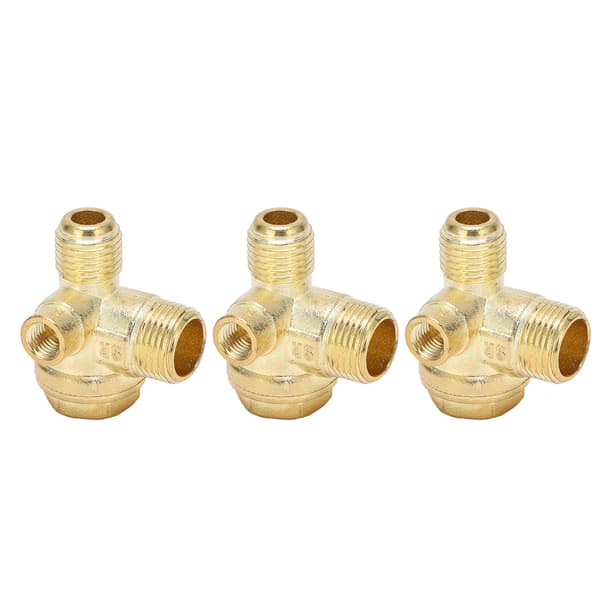 3 stk. Kontraventil 3-vejs messing luftkompressor gevind centralt pneumatisk tilbehør 8 mm 16 mm 14 mm
