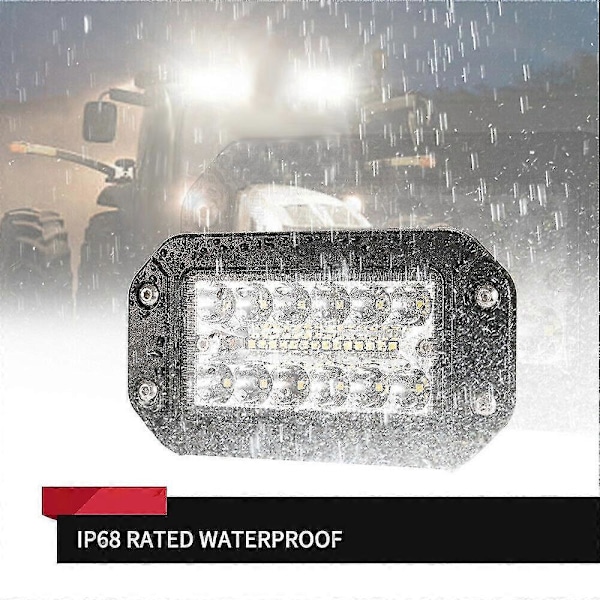 2 stk. 12V 6 tommer planmonteret arbejdslys 26LED superlys spotlight bilforlygter