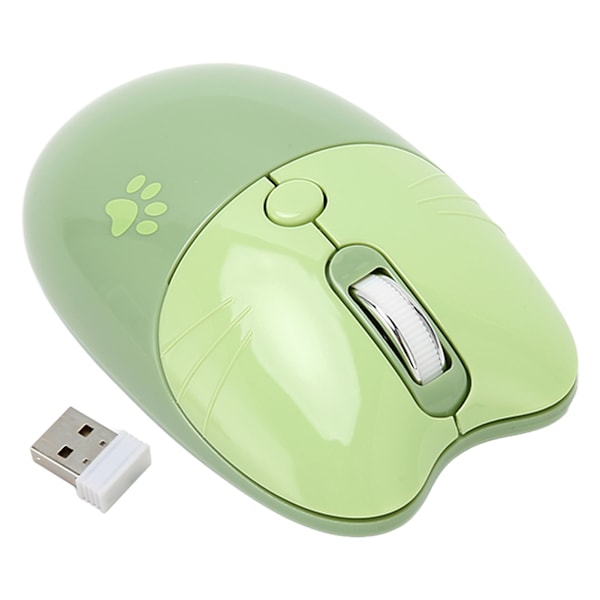 Trådløs mus BT5.1 eller 2,4 GHz Silent Click Justerbar DPI Auto Sleep Office Mouse for Girl Working Family School Cafe Green