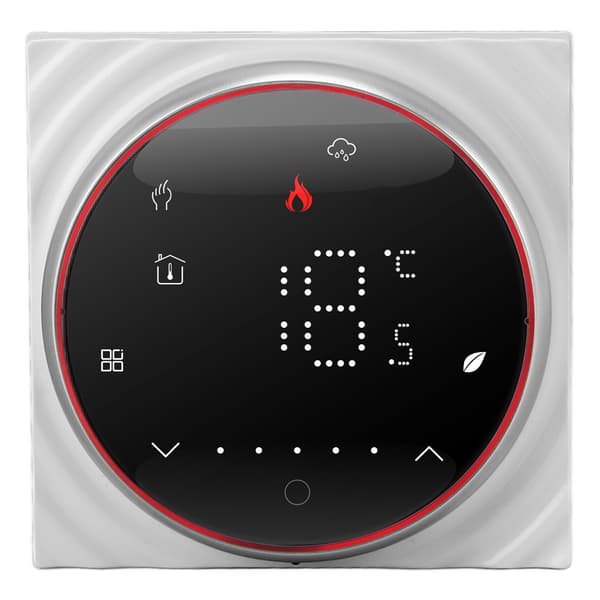 LED Smart Termostat til Vandopvarmning Programmerbar Termostat Nøjagtig 7 Dages Programmerbar Termostat AC95‑240V Firkantet Base Sort