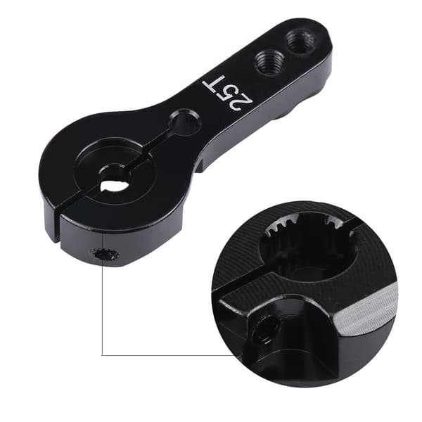 25mm Halv Servo Horn Arm til Futaba/Ace/TowerPro MG (Sort)