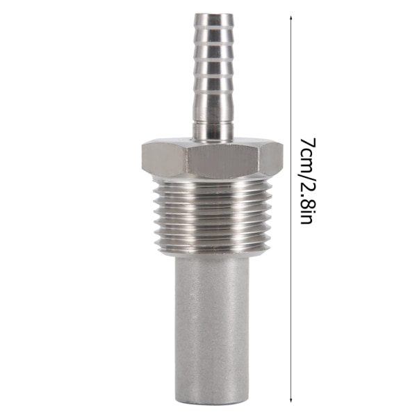 1/2" MPT Oxygen Stone 1/4' Barb Inline Carbonation Beluftning Homebrew Stone (0,5 Micron)