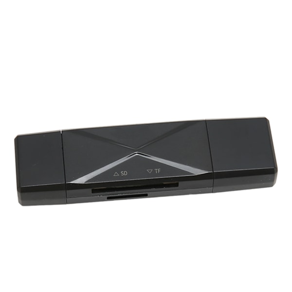 3 i 1 USB-lagerkortlæser USB C USB 3.0 MICRO USB Bærbar lagerkortlæser med 3 stik Sort