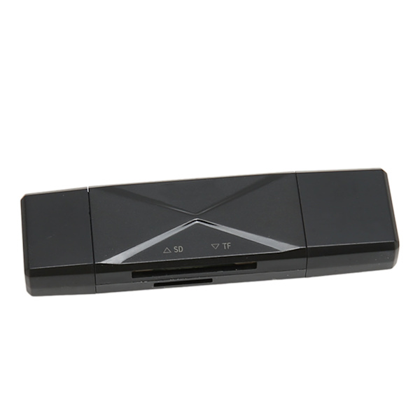 3-i-1 USB-lagringskortläsare USB C USB 3.0 MICRO USB Bärbar lagringskort Minneskortläsare med 3 kontakter Svart
