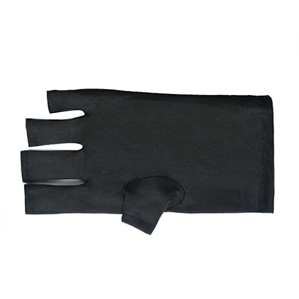 1 par Gel Manicure Handsker Professionel Effektiv Forhindrer Garvning Stråling UV Lys Handsker til Manicure Sort Kort