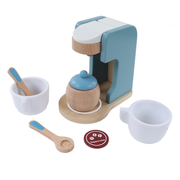 Kaffetillverkare leksak leka med fantasi starkt trä glänsande milda färger trä kaffetillverkare för rollspel pojkar flickor
