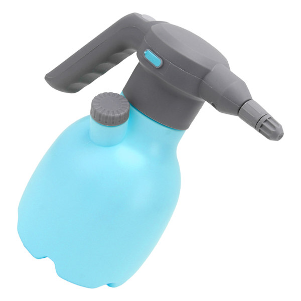 Elektrisk sprayflaska trädgårdsspruta 1,5L uppladdningsbar batteridriven automatisk bevattning bärbar växtmister för utomhus blå med vridbart munstycke