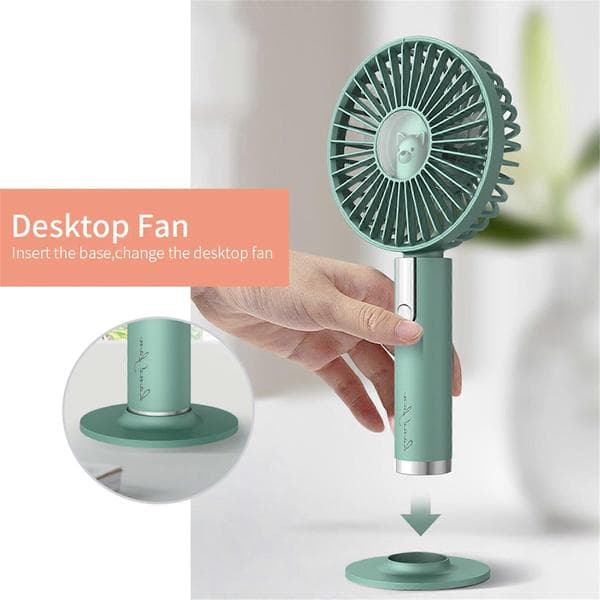 Bærbar USB Håndholdt Ventilator Genopladelig Håndholdt Miniventilator Elektrisk Ventilator - FARVE: GN