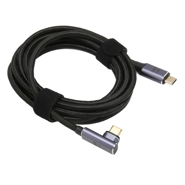 USB C til USB C-kabel multifunksjon 8K 60Hz høyhastighets 20 Gbps PD 100W hurtiglading USB 4.0 magnetisk datakabel 78,7 tommer middels albue