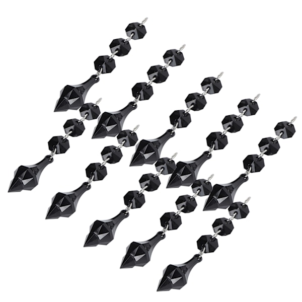 10 stk krystall anheng avsmalnet akrylmateriale uregelmessig perlet ornament DIY lampedekorasjon svart