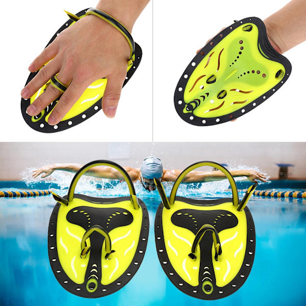 WAL Simning Dykning Handfenor Paddlar Webbed Training Fen Scuba Utrustning (Gult S)