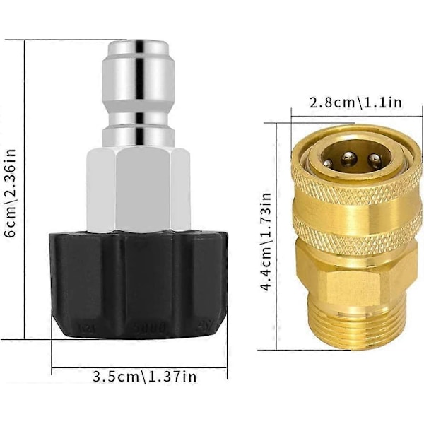 Trädgårdsslang Kranadapter Mässing Slangkoppling Kranadapter för Trädgård Kök Akvarium 1st X M22-14 Vridbar + 3/8\" Plugg