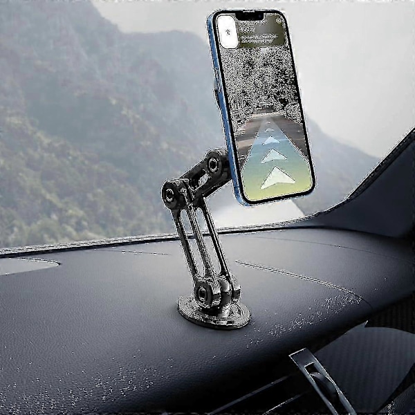 Universal 360 Magnetisk Sugekopp Telefonholder for Bil, Dashbord Vindusvisker Biltelefonholder Feste med Justerbar Arm for Mobiltelefoner