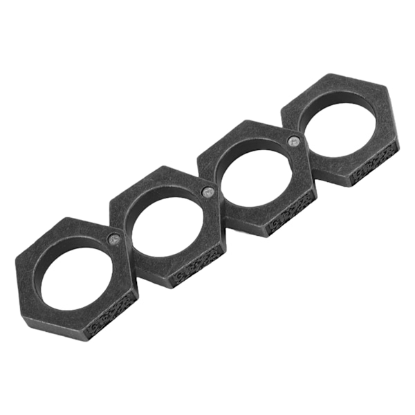 Forsvar Rings Aluminium Alloy Glossy Hexagonal Vindusknuser for Nødforsvar Fornødenheter Antikk Sølv