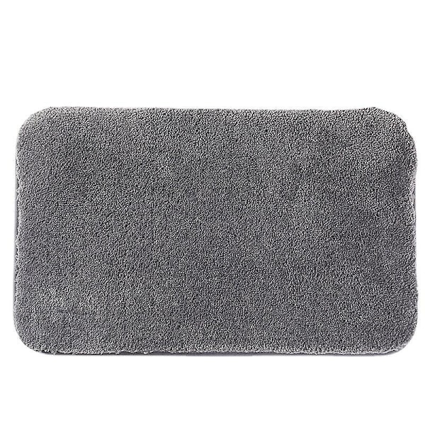 Myk grå mikrofiber badematte - Sklisikker, absorberende, maskinvaskbar, 60 * 90cm