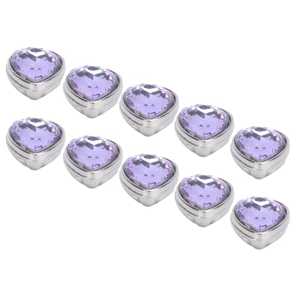 10 stk. Rhinestones Patchable Stilige Lyse Kantede Klør Rhinestone for DIY Håndlaget Dekorasjon Lys Lilla