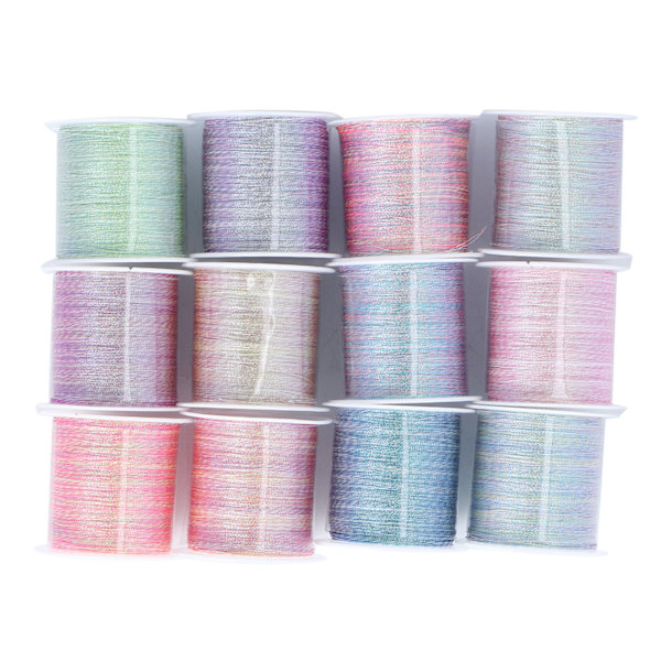 12 stk. armbåndssnor 0,2 mm 328 fod klippbar strækbar stærk polyester DIY smykker halskæde snor til smykkehåndværk