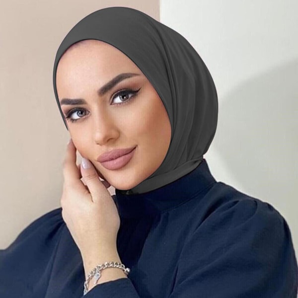 Kvinnors Muslin Huvudduk Färg Sjalar Wraps Muslimsk Stretch Huvudduk Sommar Andas Solhatt Vinter Varma Huva