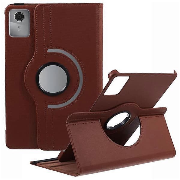 Compatible with Lenovo Tab M11 / Xiaoxin Pad 11 2024 Leather Case Rotating Stand Tablet Case Brown