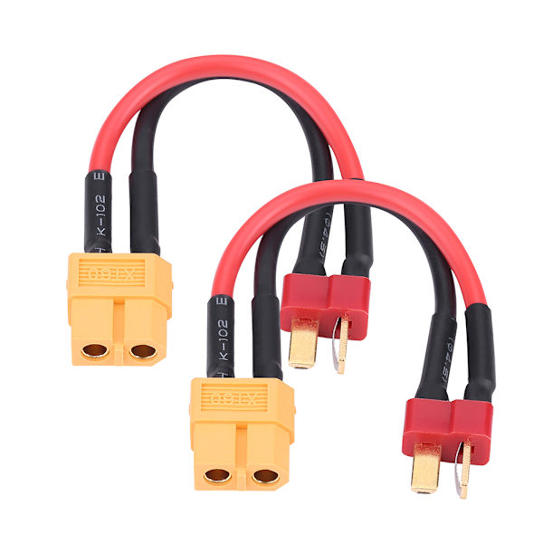 2st/ Set RC Adapter Kontakt Omvandlare Silikonkablar T-kontakt hane till XT60 hona