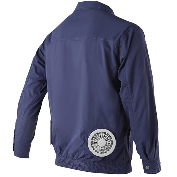 Sommar utomhus kylfläkt jacka USB-driven fläkt kyl luftkonditionering kappa arbetskläder blå L/XL
