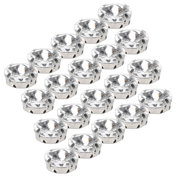 20 kpl kynsitimantteja, kiiltäviä DIY-käsinompelukoristeita vaatteisiin (15 mm pyöreä muoto)