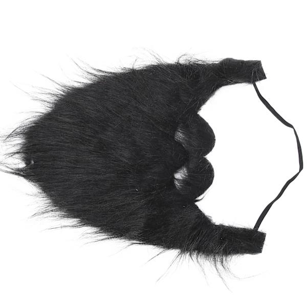 Stimuleret falsk skæg Sjove falske moustache knurhår Ansigtshår til Halloween Cosplay Sort