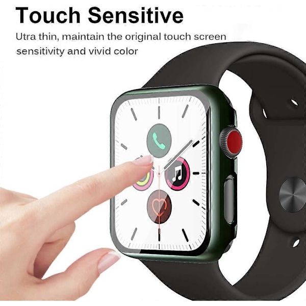 2 kpl Yhteensopiva Apple Watch Series 1/2/3 42mm Kotelon kanssa, [Täysi peitto] Naarmuuntumaton karkaistu lasi Näytönsuoja + PC Puskurikotelo f
