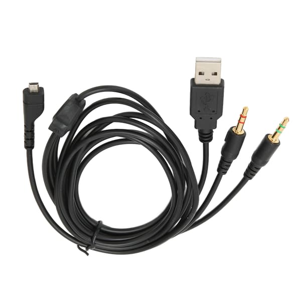 Hovedtelefon Audio Kabel USB og 3.5mm Audio Jack Audio Ledning med Lys til SteelSeries Arctis