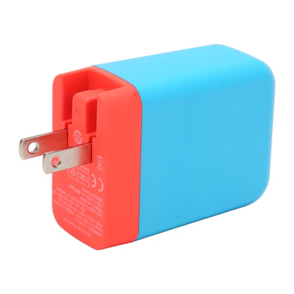 65W USB C-oplader 4K 60Hz HD Multimedia Interface 3 porte foldbar GaN-oplader til Switch-skærm TV-projektor 100-240V rød blå stik
