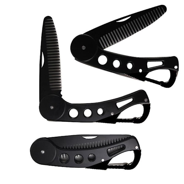 Fällbar Bärbar Kam i Rostfritt Stål, Antistatisk Stylingverktyg för Män, 3-pack