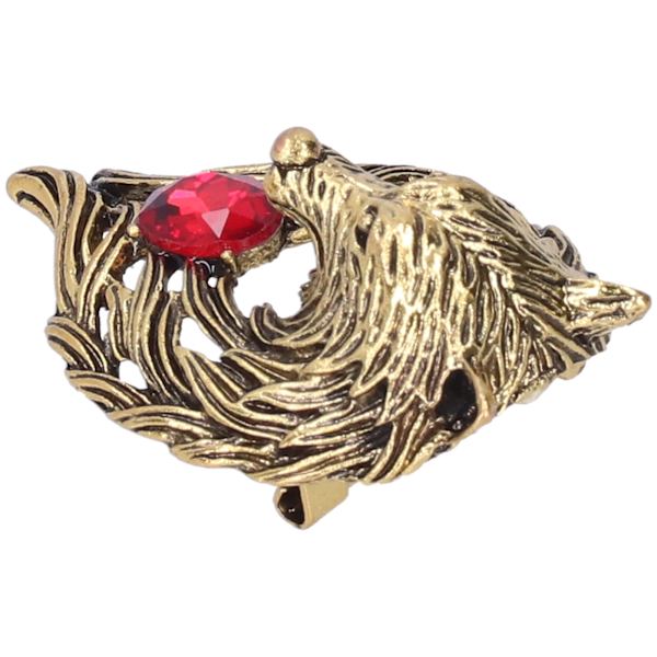Brosch Pin Retro Lejonhuvud Herrkostym Rock Djurmönster Kavajslag Pin Fest Corsage Tillbehör Guld