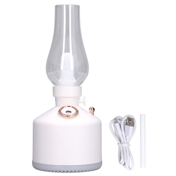 Humidifier Quiet Stepless Dimming USB Charging White LED Candle Light Mist Humidifier for Home Bedroom