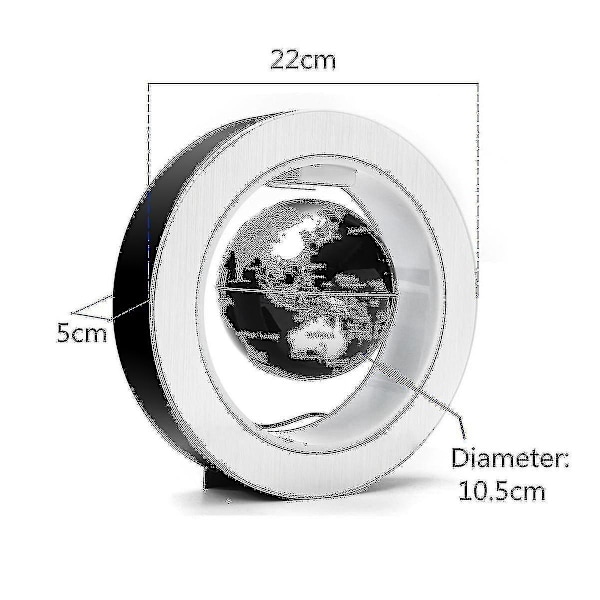 Levitoiva LED-maailmankartta - Antigravitaatiokelluva valo, useita värejä EU-pistoke MUSTA