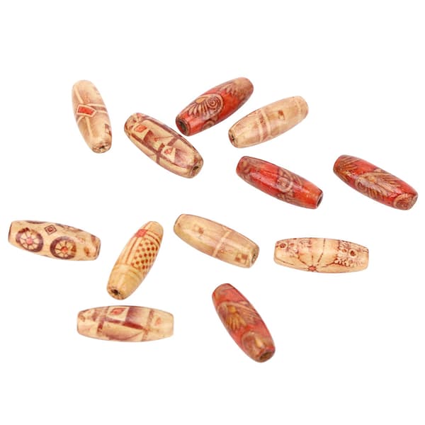 200 st DIY Träpärlor Oval Form Målade Träpärlor Kit Smyckestillverkningstillbehör 23x8mm