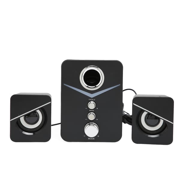 D‑221 Bluetooth Datorhögtalare Djup Bas 2.1 Kanal Mini Skrivbordshögtalare för Bröllopsfest Svart