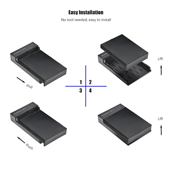 Universell høyhastighets harddiskboks 10 Gbps 2,5/3,5\" SATA HDD SDD-kabinett 100-240V AU