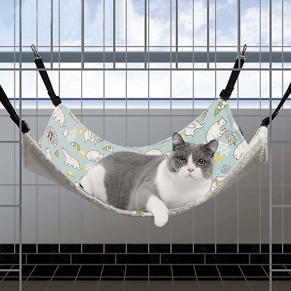 Kattbädd Katthängmatta, Mjuk Katt Hängande Säng med Justerbara Remmar och Metallkrok, Hängande Vagga, Fyra Säsonger, Tvättbar Kanin Katt Sovbädd 58*48c