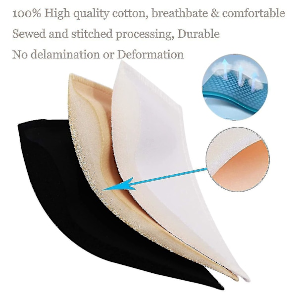 Bra Pads Inserts 5 Par Air Cotton Foam Sponge Andas (3 Färger C/D/E Cup)
